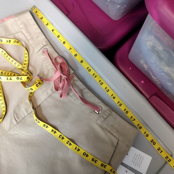 JustFab Pants Womens Extra Extra Large Chino Stripe Trousers Drawstring Tan - Picture 8 of 12